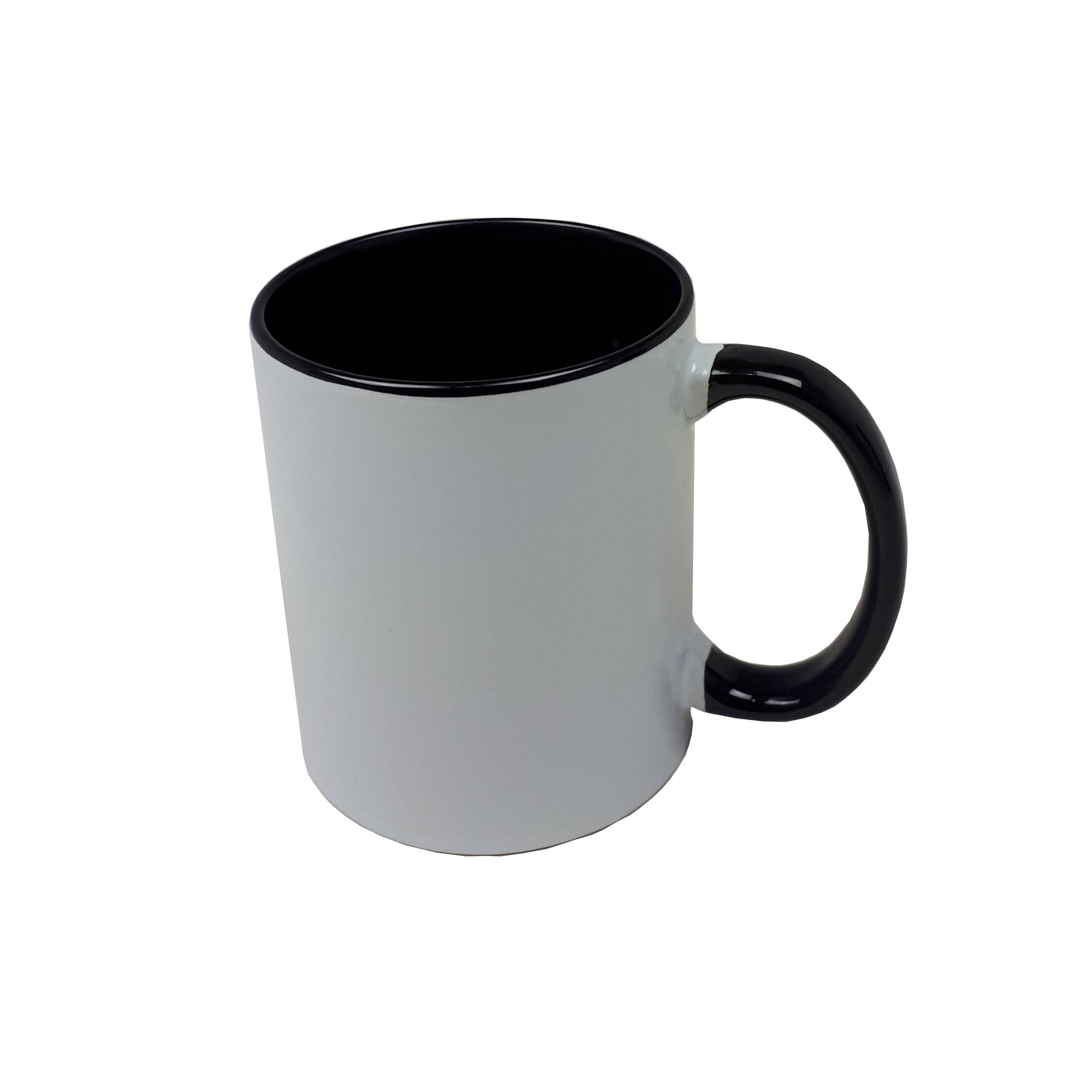 Sublimations Tassen Foto Becher 36 Stück WEISS - HENKEL schwarz einzeln verpackt