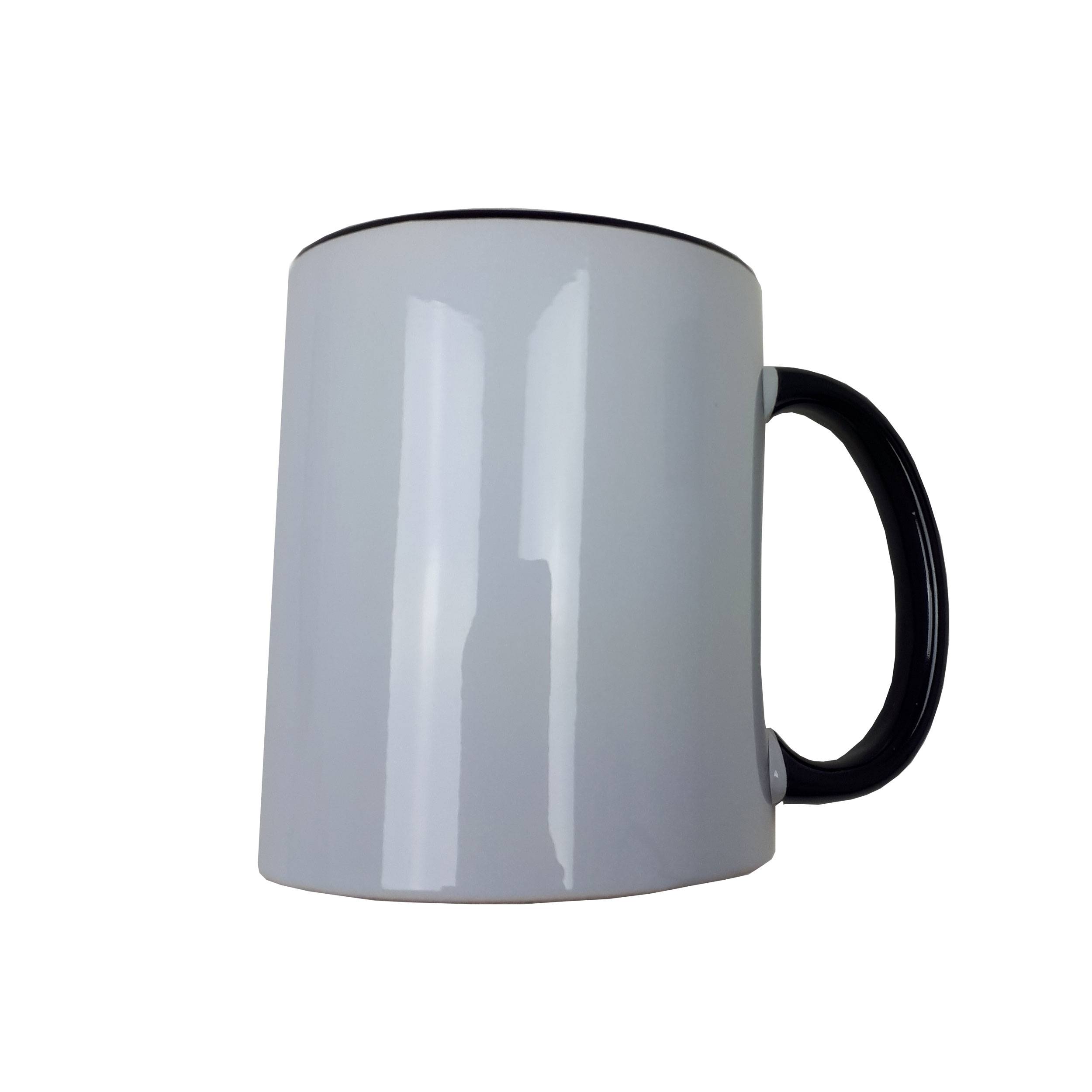 Sublimations Tassen Foto Becher 36 Stück WEISS - HENKEL schwarz einzeln verpackt