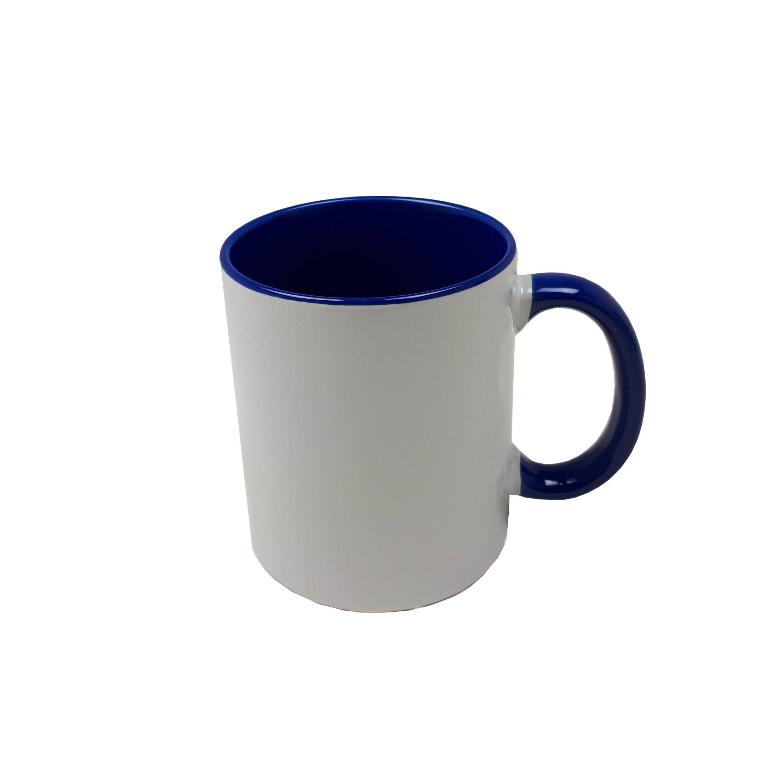 Sublimations Tassen Becher 36 Stück WEISS - HENKEL navy blue einzeln verpackt