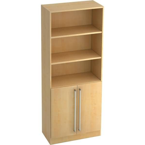 Regal 5 OH 80x42x200,4cm 2 Türen unten Sockelblende Griff CE Ahorn/Ahorn