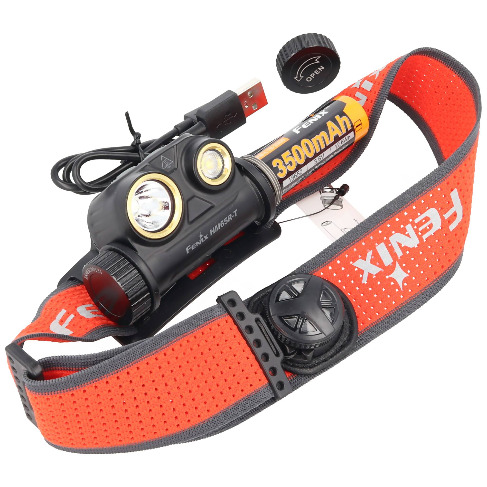 Fenix HM65R-T Stirnlampe, wiederaufladbare LED Stirnleuchte mit max. 1300 Lumen, Ladung über USB-C, inklusive Fenix ARB-