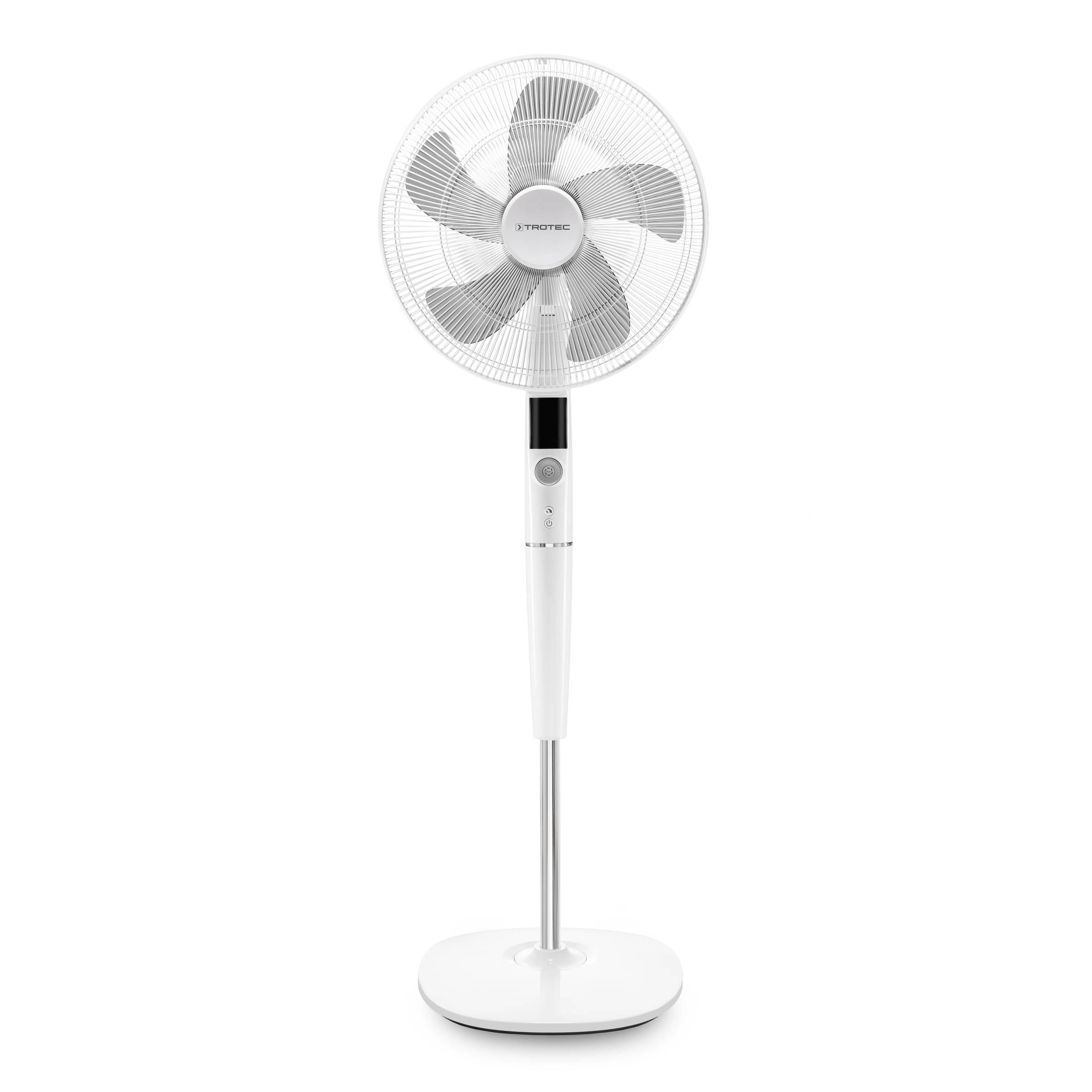 TROTEC Standventilator TVE 26 S – 30 Watt, oszillierend 85°, 5 Betriebsmodi, Ø 40 cm, höhenverstellbar, mit Fernbedienung, LED-Display