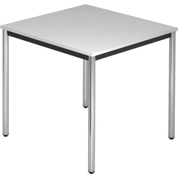 Besprechungstisch Rundfuß 80x80 Grau/Chrom
