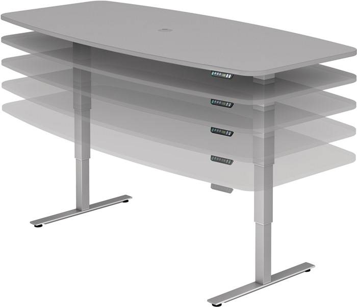 Konferenztisch H635-1285xB2200xT1030/830mm lichtgrau elektr.höhenv.HAMMERBACHER