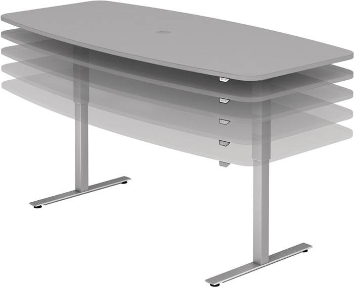 Konferenztisch H720-1190xB2200xT1030/830mm lichtgrau elektr.höhenv.HAMMERBACHER