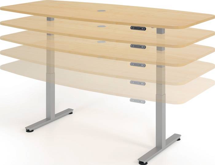 Konferenztisch H720-1190xB2200xT1030/830mm Buchedekor elektr.höhenv.HAMMERBACHER