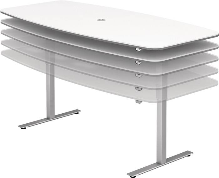 Konferenztisch H720-1190xB2200xT1030/830mm Nussbaum elektr.höhenv.HAMMERBACHER