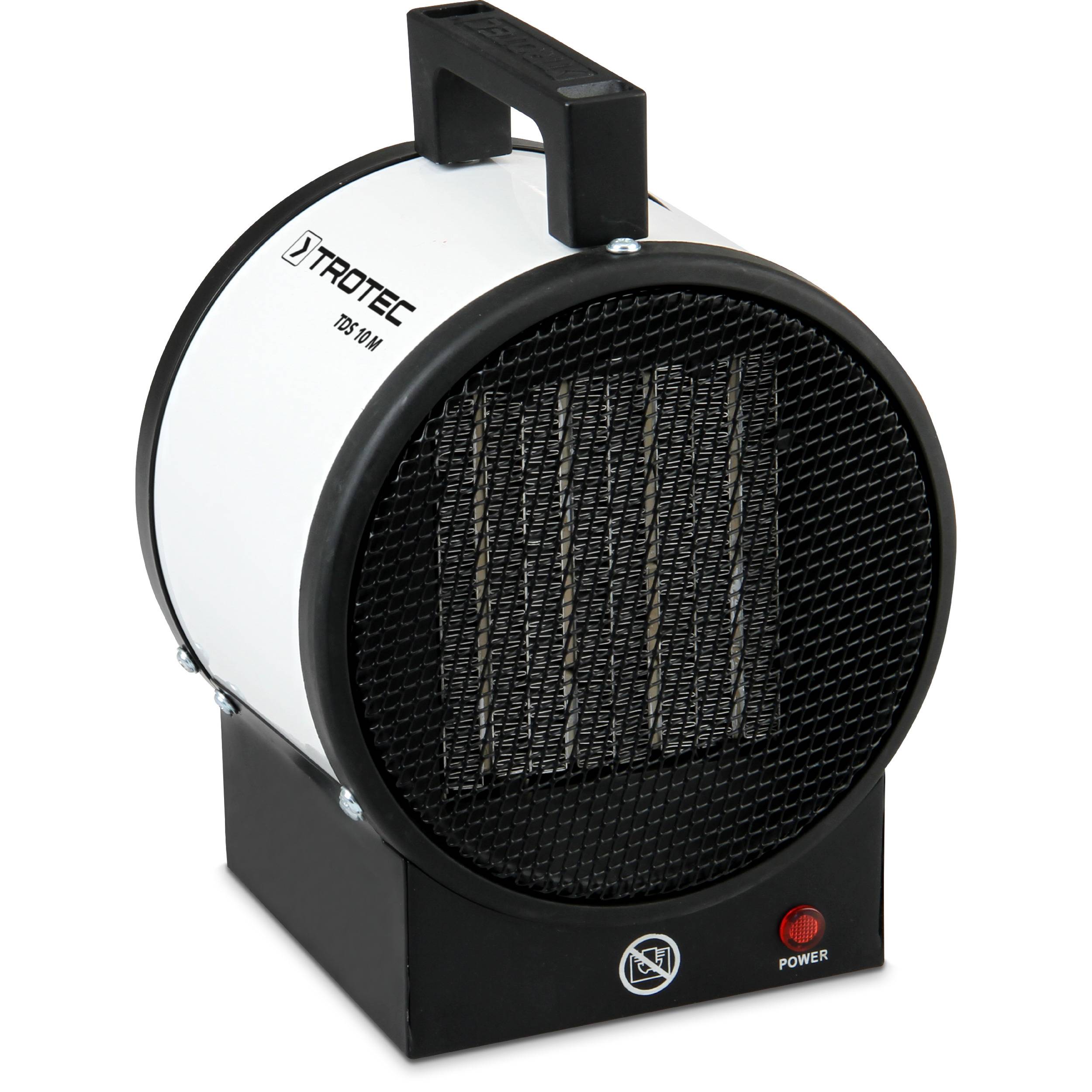 TROTEC Bauheizer elektrisch TDS 10 M – Heizleistung 1 kW / 2 kW – Elektroheizer Luftmenge 100 m³/h – Heizlüfter mit Thermostat, Keramik
