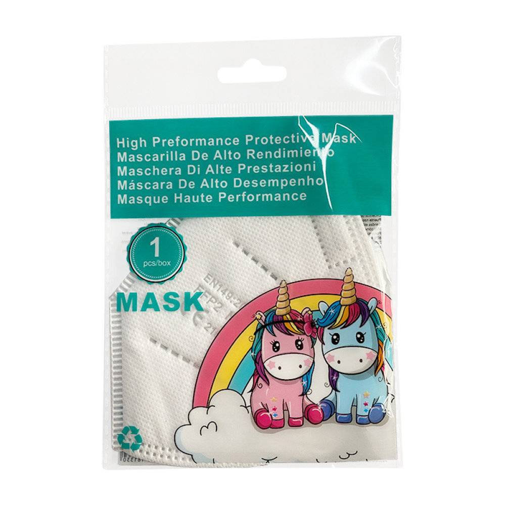 emissimo Atemschutzmaske Kids, Klasse FFP2 NR, ohne Ventil, EN 149 Faltmaske weiß (10er Pack)