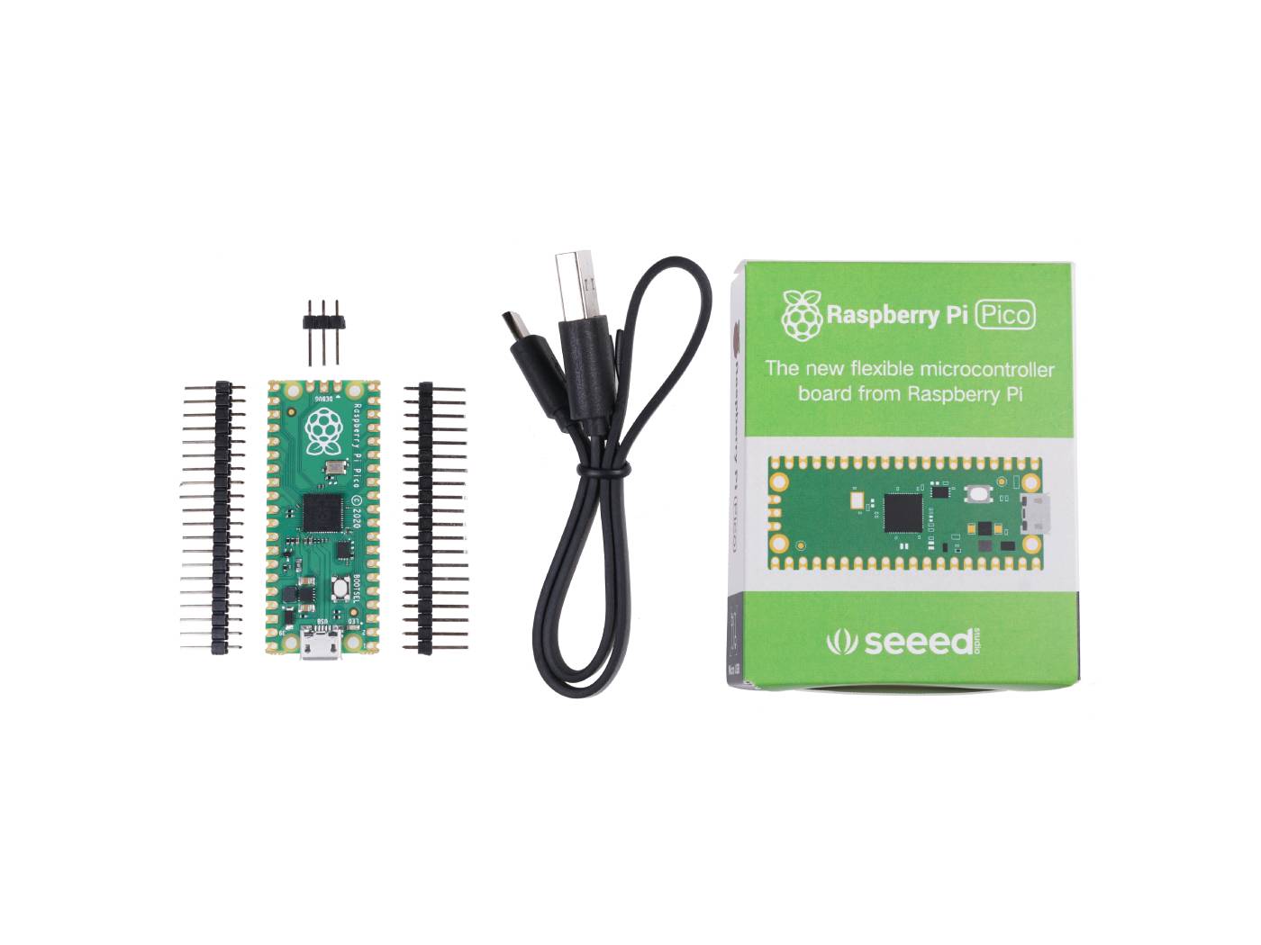 Raspberry Pi Pico Basic Kit with Headers/USB Cable ARM Cortex M0+ 110061282