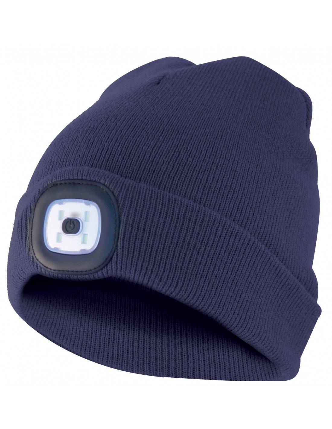 Mütze mit LED-Frontleuchte, Strickmütze mit LED-Licht ideal zum Joggen, Campen, Arbeiten, Spazieren etc., wiederaufladba