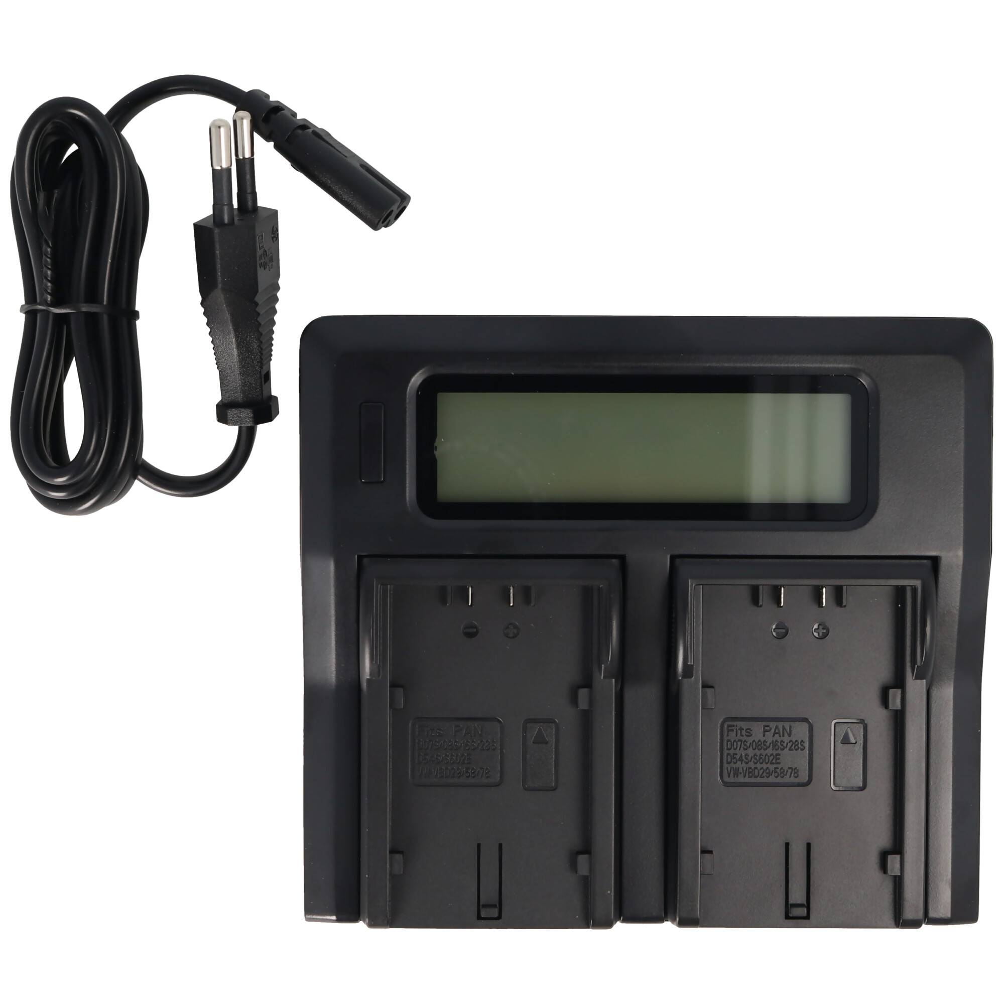 DUAL LCD Schnell-Ladegerät passend für Panasonic Akku CGR-D120, -D220, -D320