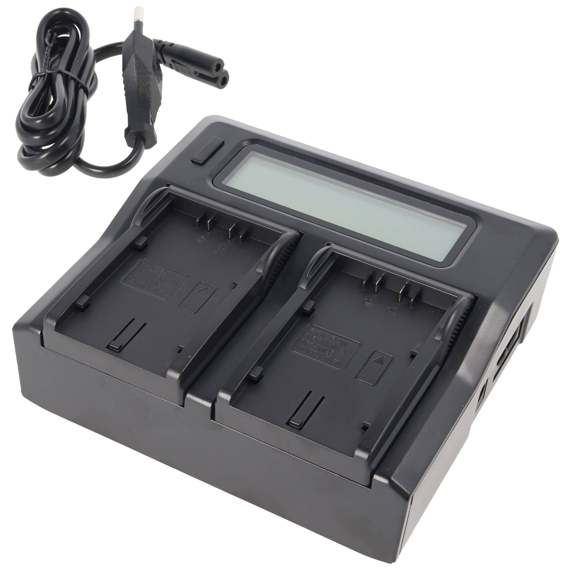 DUAL LCD Schnell-Ladegerät passend für Panasonic Akku CGR-D120, -D220, -D320
