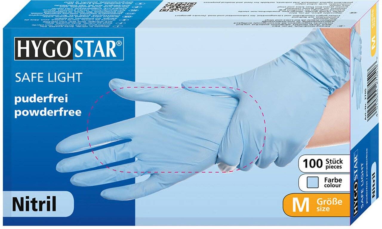 Hygostar Nitrilhandschuh SAFE LIGHT, blau, Größe XXL, puderfrei