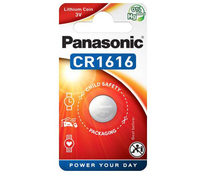 PANASONIC Batterie Lithium, Knopfzelle, CR1616, 3V