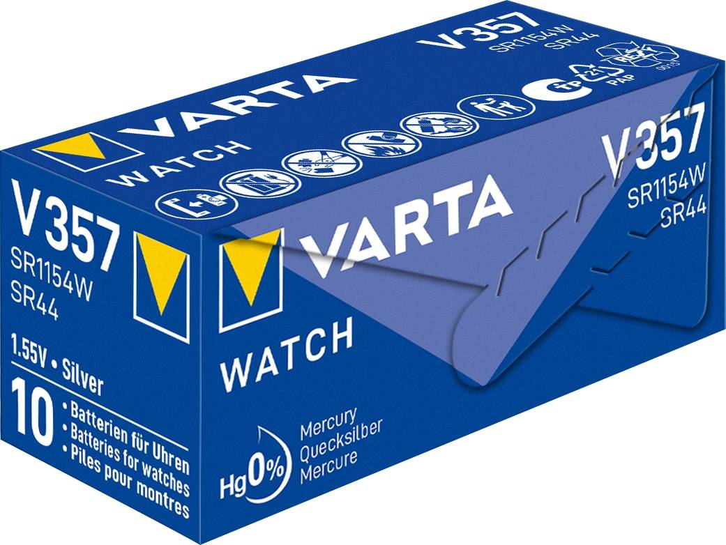 VARTA Knopfzelle Silver Oxide, 357 SR44, 1.55V, 10 Stück