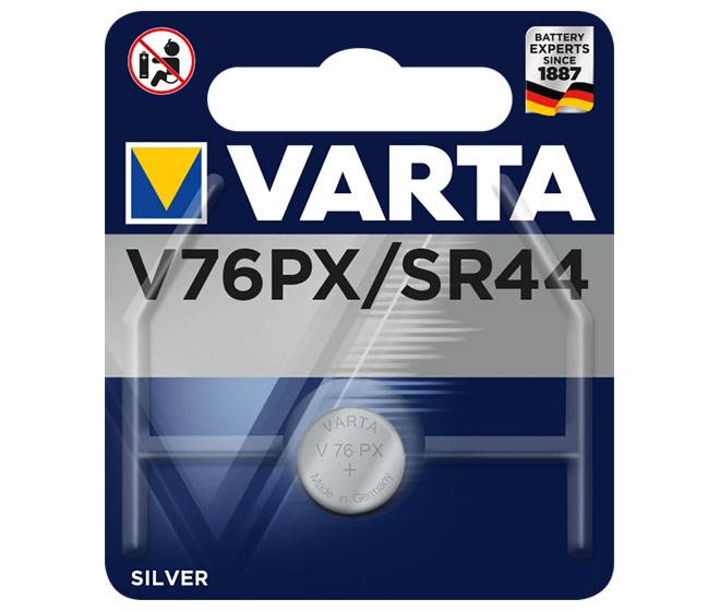 Batterie Silver Oxide, Knopfzelle, V76PX, SR44, 1.55V