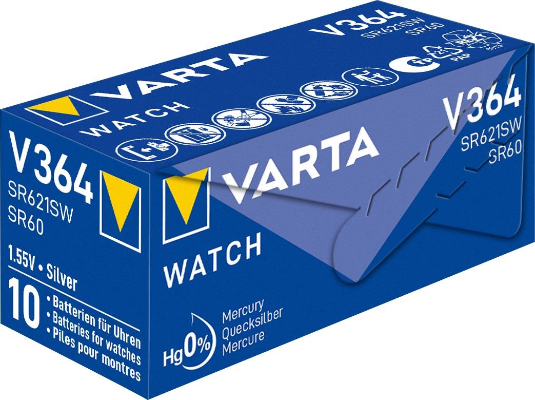 VARTA Knopfzelle Silver Oxide, 370 SR69, 1.55V, 10 Stück