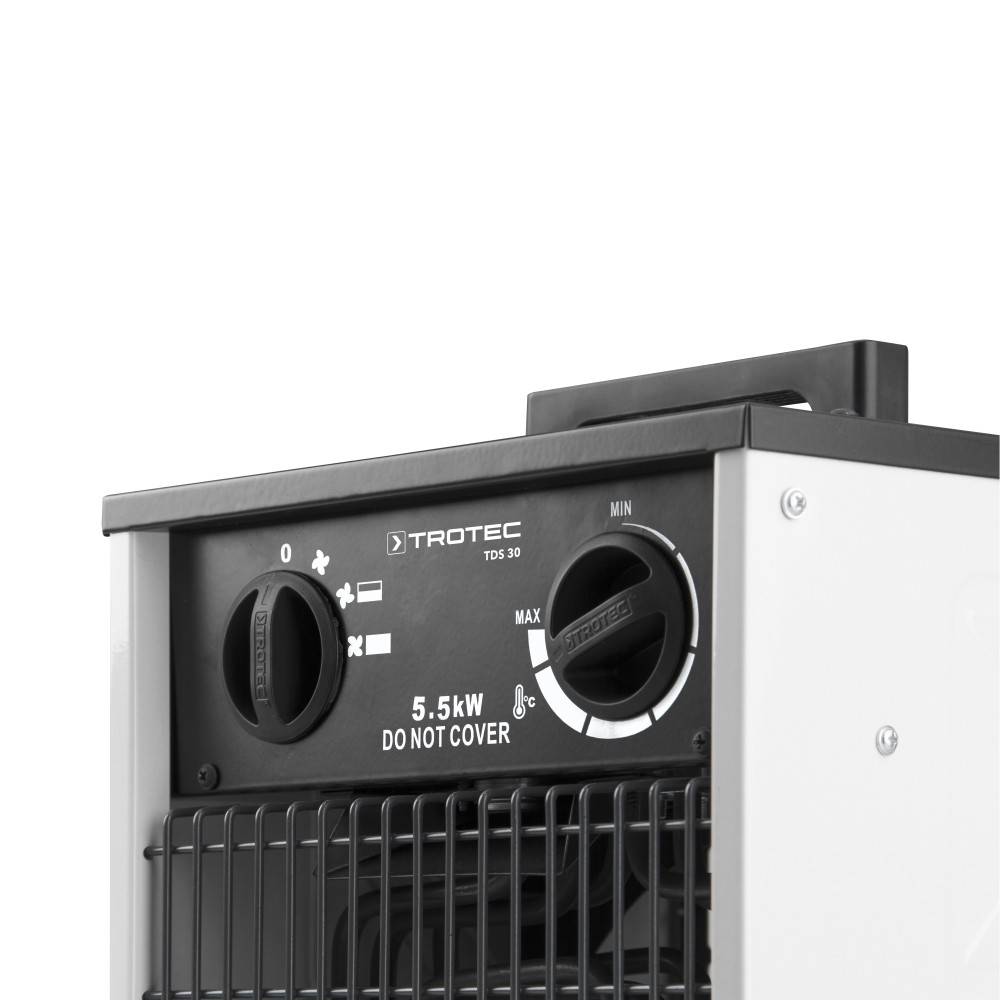 TROTEC Elektroheizer TDS 30 5,5 kW Heizgeräte Bauheizer mit integr. Thermostat sowie 2 Heizstufen und Ventilatorfunktion Heizlüfter