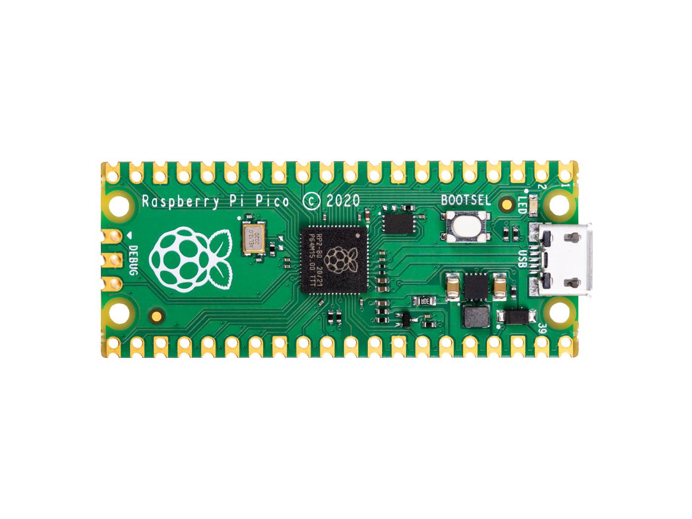 Raspberry Pi Pico RP2040, Dual ARM Cortex-M0+ @133MHz 264kB SRAM
