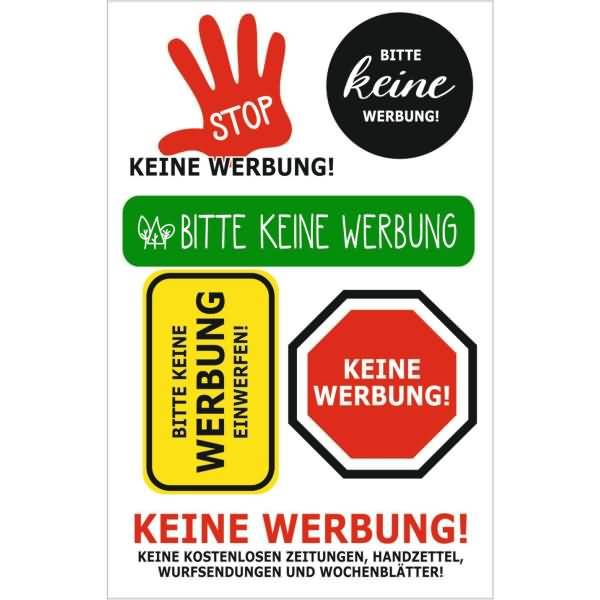 Etiketten 'Keine Werbung' selbstklebend VE=1 Blatt