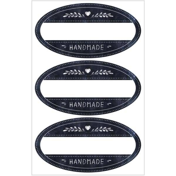 Deko-Sticker Motiv 1 selbstklebend Tafellook oval VE=3 Blatt