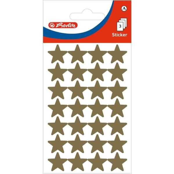 Deko-Sticker Motiv 4 selbstklebend Sterne Gold VE=3 Blatt