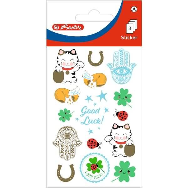 Deko-Sticker Motiv 10 selbstklebend Motive Glückssymbole VE=3 Blatt