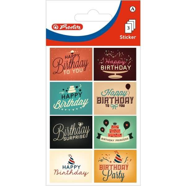 Deko-Sticker Motiv 14 selbstklebend Birthday VE=3 Blatt