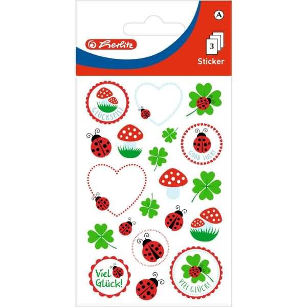 Deko Sticker Motiv 15 selbstklebend Glücksbringer VE=3 Blatt