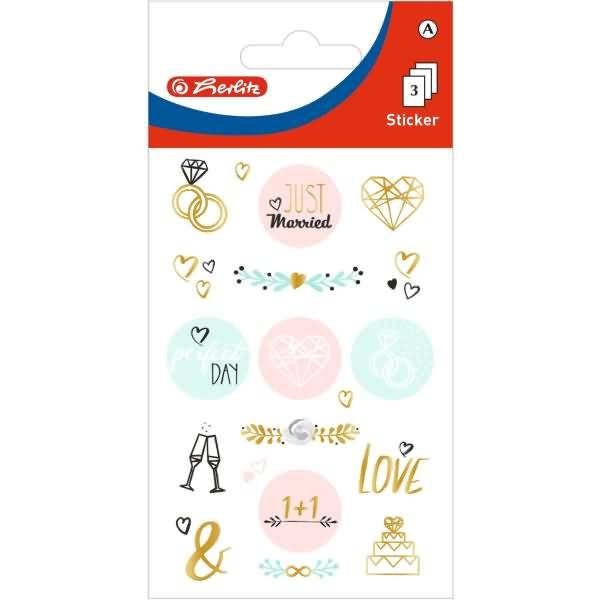 Deko-Sticker Motiv 19 selbstklebend Hochzeit VE=3 Blatt
