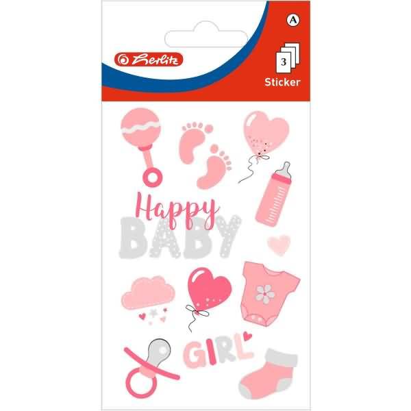 Deko-Sticker Motiv 20 selbstklebend Baby Girl VE=3 Blatt