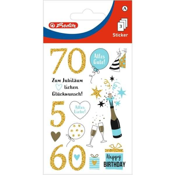 Deko-Sticker Motiv 22 selbstklebend Jubiläum VE=3 Blatt