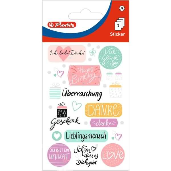 Deko-Sticker Motiv 23 selbstklebend Lieblingsworte VE=3 Blatt