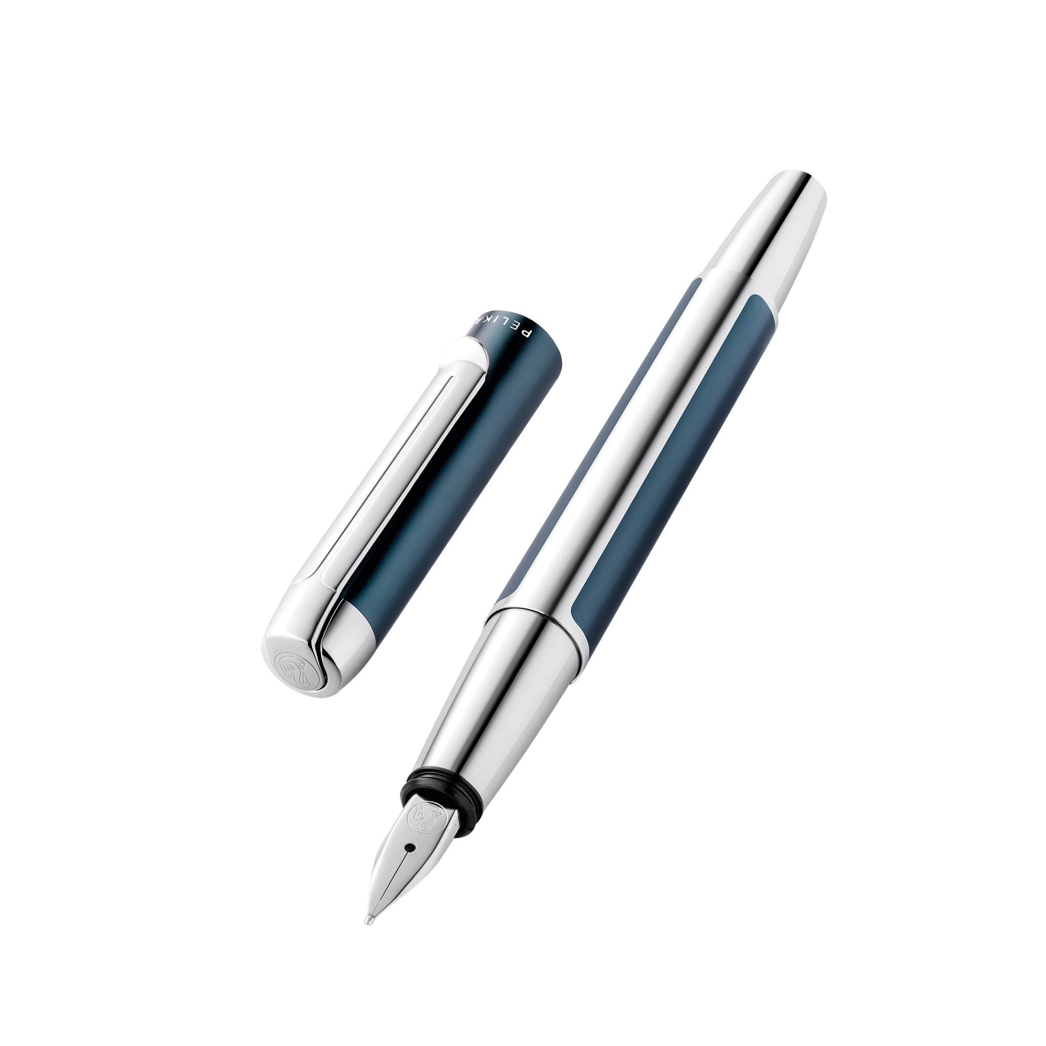 Pelikan Pura P40, Benzin, Silber, Kartuschenfüllsystem, Aluminium, Edelstahl, Medium, Deutschland