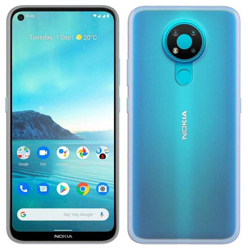 cofi1453® Silikon Hülle Basic kompatibel mit NOKIA 3.4 Case TPU Soft Handy Cover Schutz Transparent