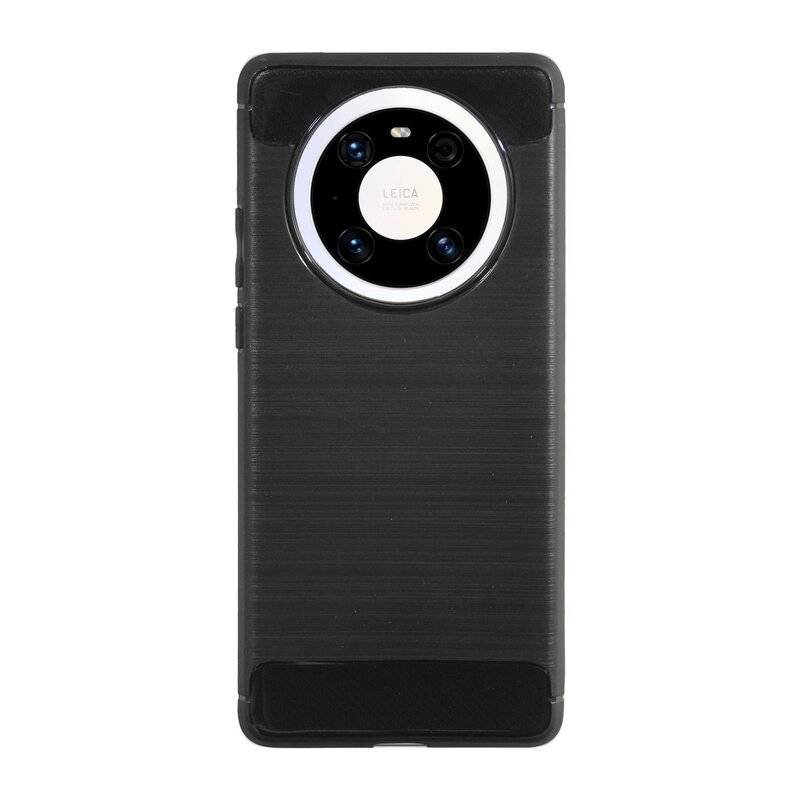 cofi1453® Silikon Hülle Carbon kompatibel mit HUAWEI MATE 40 PRO Case TPU Soft Handyhülle Cover Schutzhülle Schwarz