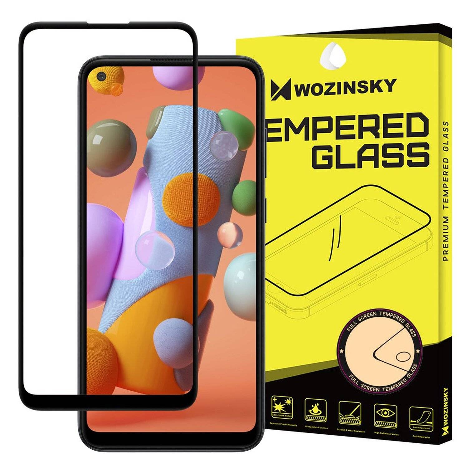 cofi1453® 5D Schutz Glas kompatibel mit SAMSUNG GALAXY M11 (M115F) Curved Schutz Folie Vollständig Klebend und Abdeckung