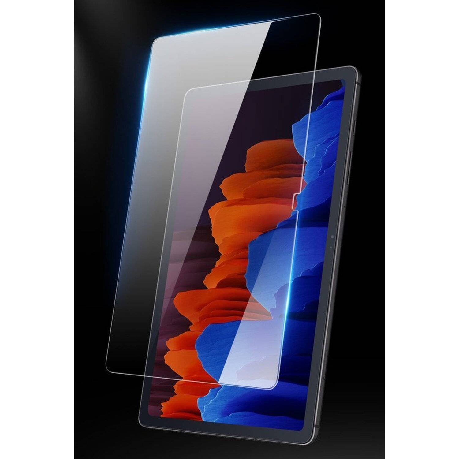 cofi1453 Schutz Glas Schutz Display Folie kompatibel mit SAMSUNG TAB S7+ 12.4" Tablet Tempered Glass 9H