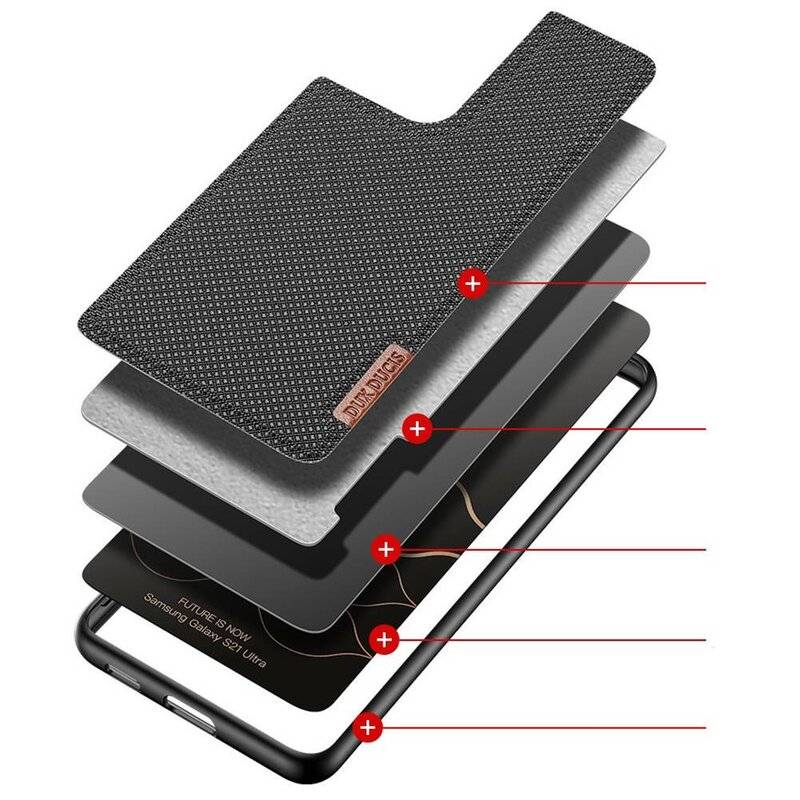 Dux Ducis Fino Back Cover Case Hülle Schutz Handyhülle kompatibel mit Samsung Galaxy S21+ (G996F) Schwarz