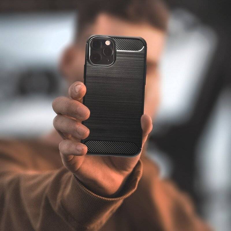 Silikon Hülle Bumper Carbon für SAMSUNG GALAXY A02s (A025F) Case TPU Soft Handyhülle Cover Schutzhülle Schwarz