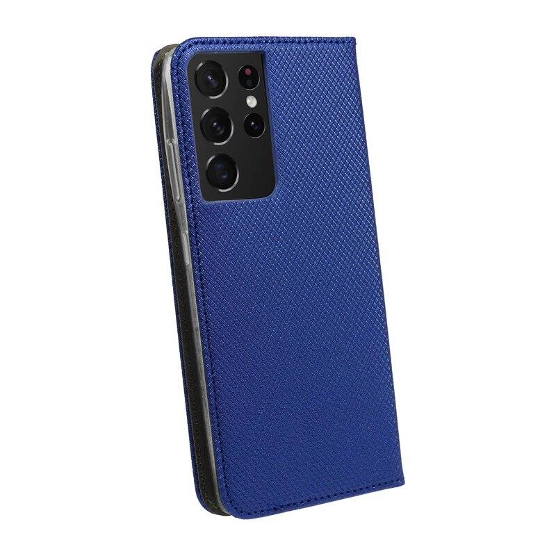 Buch Tasche "Smart" für SAMSUNG GALAXY S21 ULTRA ( G998B )Handy Hülle Schutzhülle mit Standfunktion, Kartenfach Blau