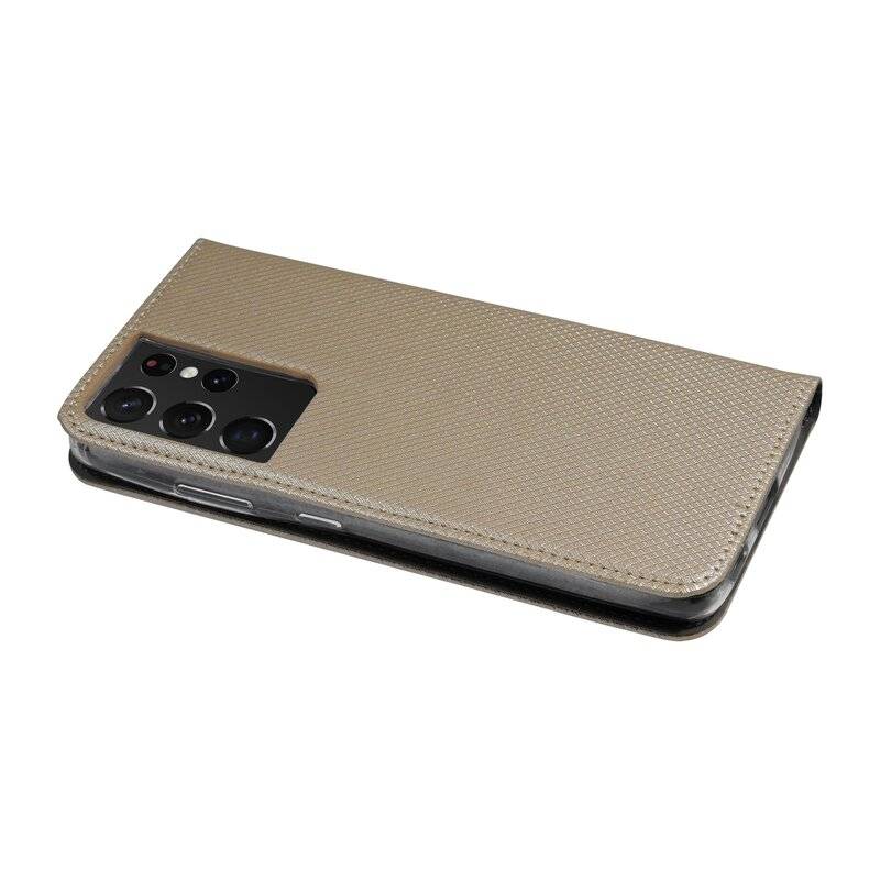 Buch Tasche "Smart" für SAMSUNG GALAXY S21 ULTRA ( G998B ) Handy Hülle Schutzhülle mit Standfunktion, Kartenfach Gold
