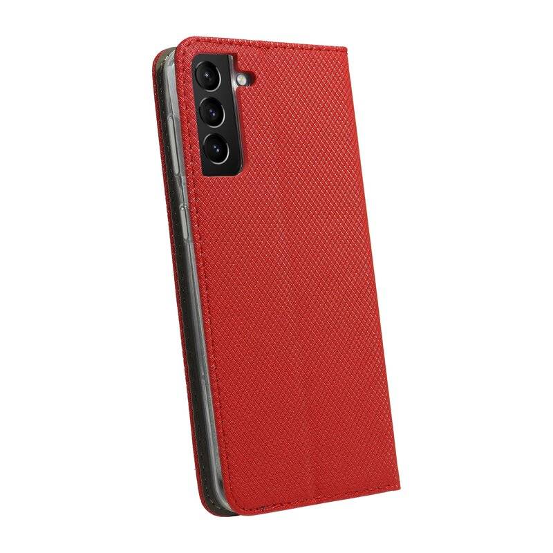 Buch Tasche "Smart" für SAMSUNG GALAXY S21 PLUS ( G996F ) Handy Hülle Etui Schutzhülle mit Standfunktion, Kartenfach Rot