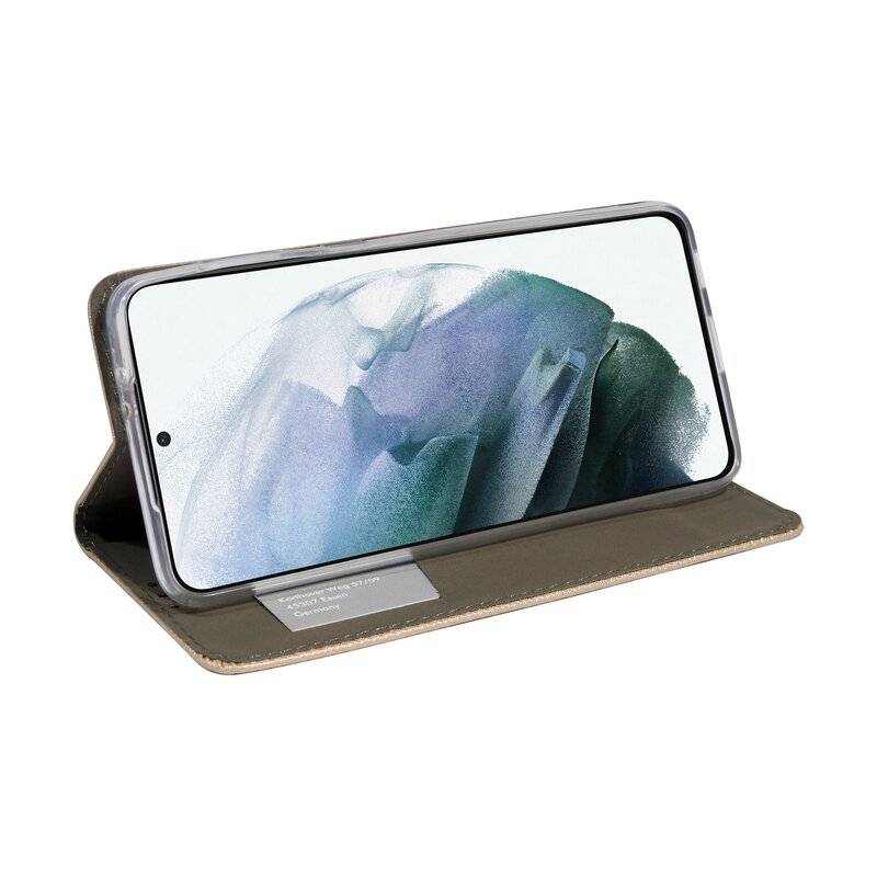 Buch Tasche "Smart" für SAMSUNG GALAXY S21 PLUS ( G996F ) Handy Hülle Schutzhülle mit Standfunktion, Kartenfach Gold