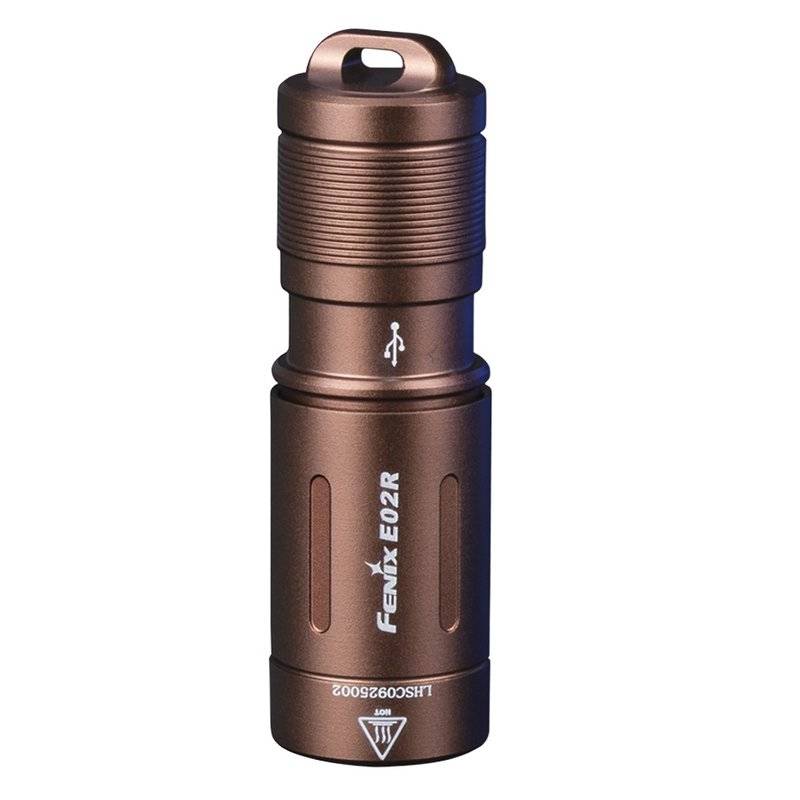 Fenix E02R LED Schlüsselbundleuchte mit max. 200 Lumen Leuchtkraft, 49 Meter Reichweite, wiederaufladbar, integrierter L