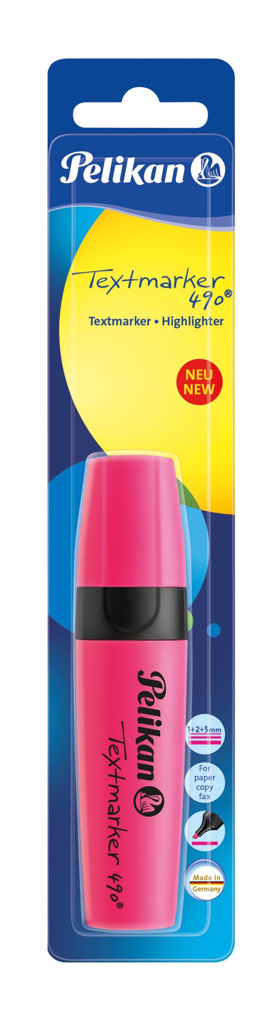 Pelikan Textmarker 490, 1 Stück(e), Pink, Pink, Tinte auf Wasserbasis, Deutschland, Sichtverpackung