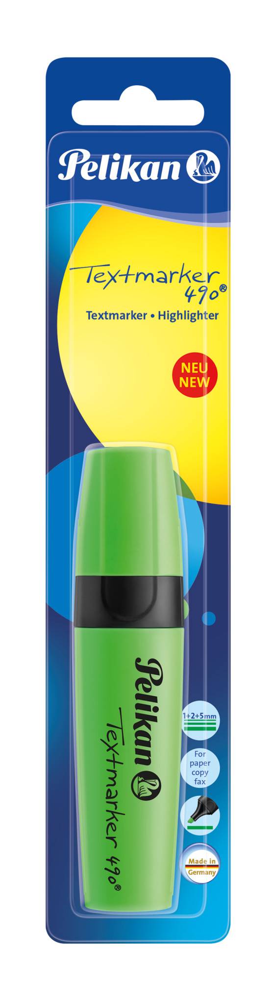 Pelikan Textmarker 490, 1 Stück(e), Grün, Grün, Tinte auf Wasserbasis, Deutschland, Sichtverpackung