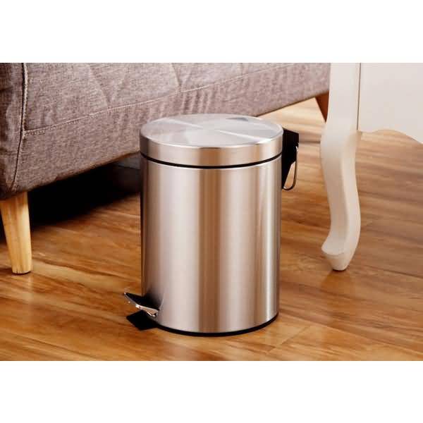 Tret-Abfalleimer Glanzstahl silber 3 Liter