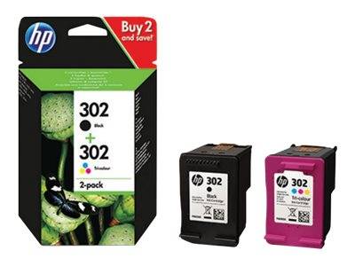 HP 302 Druckerpatrone Kombi-Pack Original Schwarz, Cyan, Magenta, Gelb X4D37AE Tinte